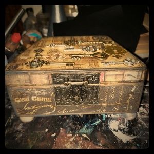 New Wood Steampunk Style Handmade Trinket Box